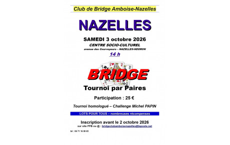 Tournoi Amboise-Nazelles 3 octobre