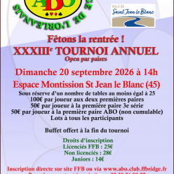 Tournoi annuel de l'ABO 20 septembre