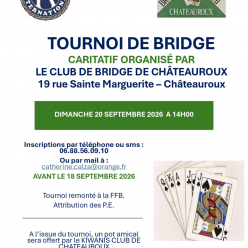Tournoi caritatif Châteauroux 20 septembre